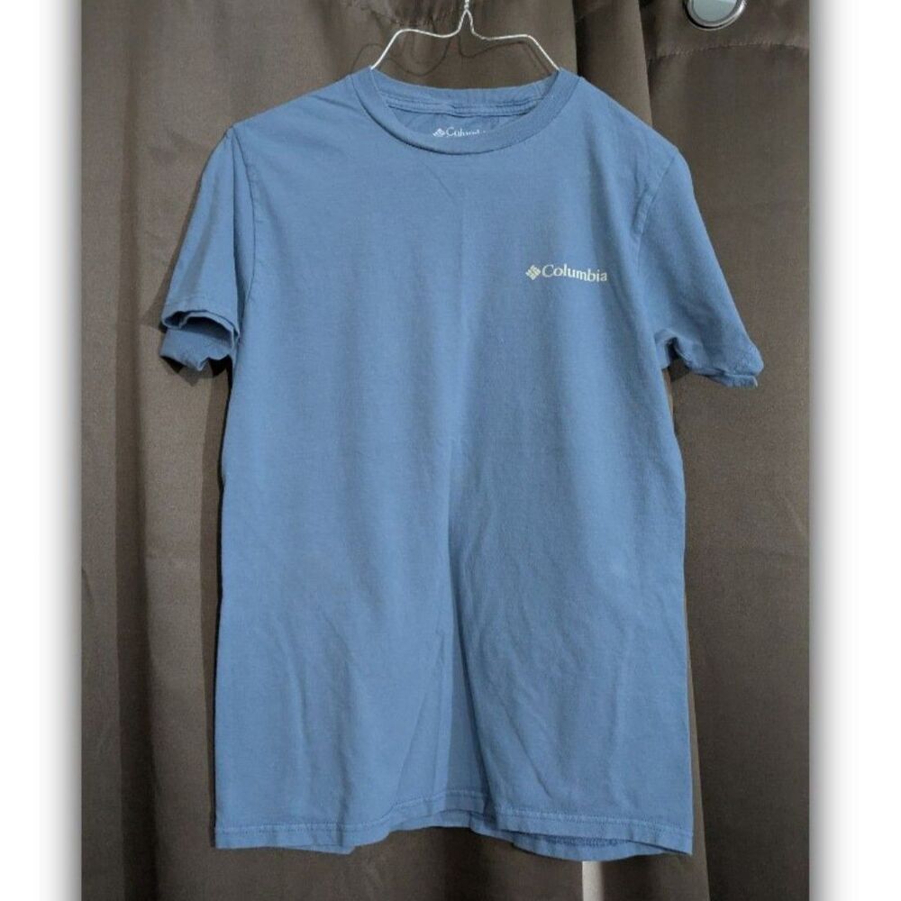 Columbia Sportswear Men's Light Blue T-Shirt Graphic Print Short Sleeve Size S